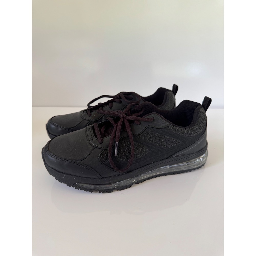 TredSafe Mens Pepper Slip Resistant Work Shoes Black Air Cushion Sneakers 9.5